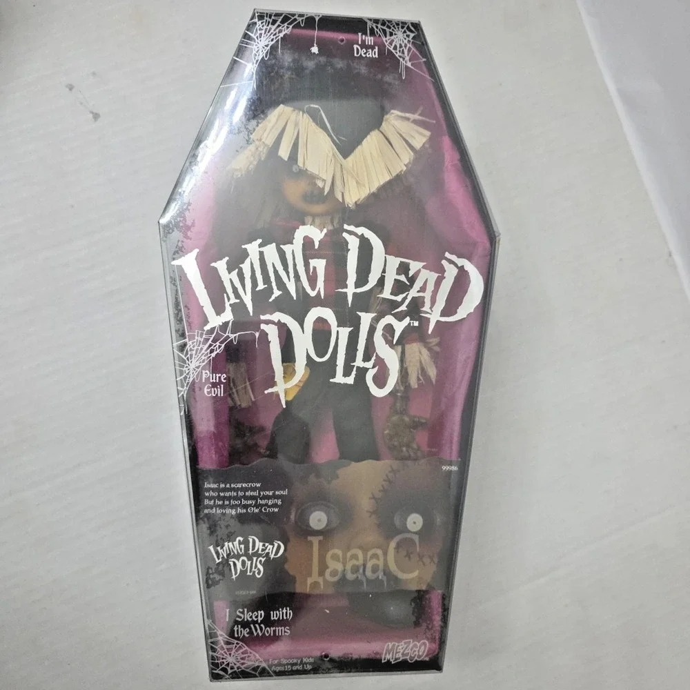 Rare Mezco Living Dead Dolls Isaac Scarecrow Doll Series 20 Coffin Box Horror